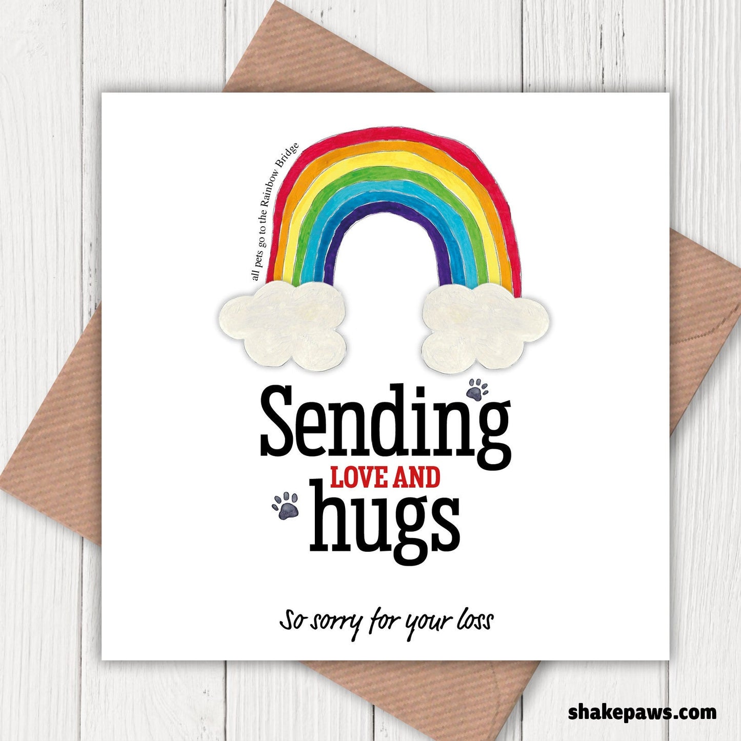 Sorry for your loss (Sending love and hugs) card, loss of dog, loss of loyal companion, loss of cat