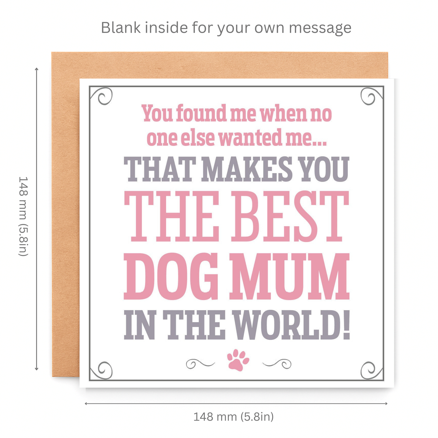 Greeting card with text 'You found me when no one else wanted me.