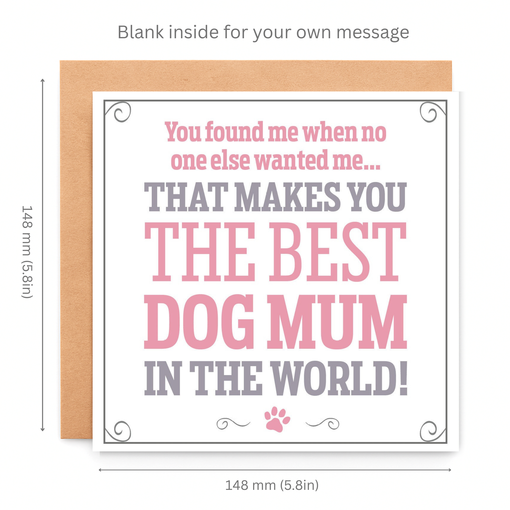 Greeting card with text 'You found me when no one else wanted me.