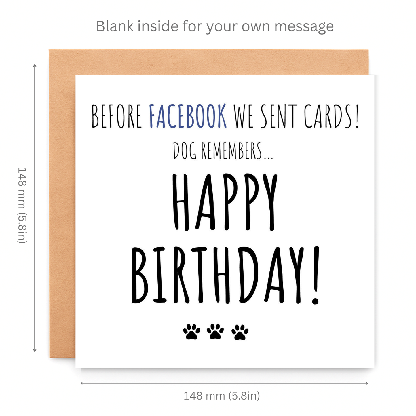 Happy Birthday Card From The Dog, Card For Dog Owner, Dog Dag and Mum