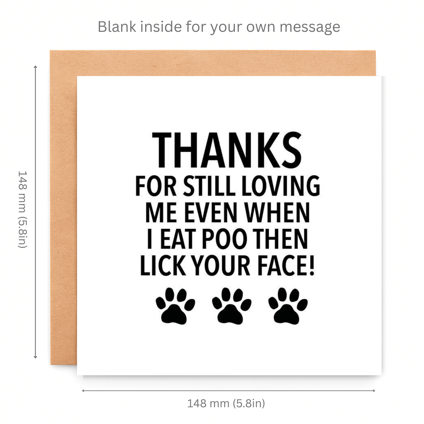 Funny Greeting Card From The Dog, Thank You Card For Dog Owners