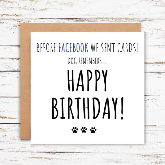 Happy Birthday Card From The Dog, Card For Dog Owner, Dog Dag and Mum