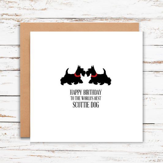 Happy Birthday to the World’s Best Scottie Dog Card, dog birthday card, Westie birthday card