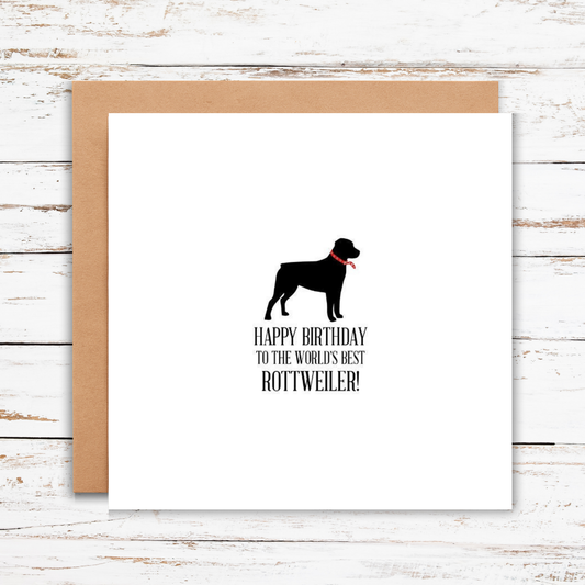 Happy Birthday to the World’s Best Rottweiler Card, dog birthday, dog birthday card