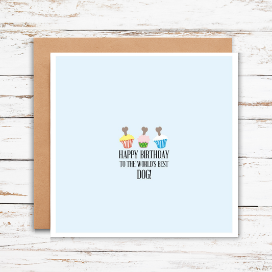 Happy Birthday to the World’s Best Dog Cupcake Card, boy