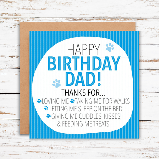 Happy Birthday Card From the Dog, Greeting Card for Dog Dad