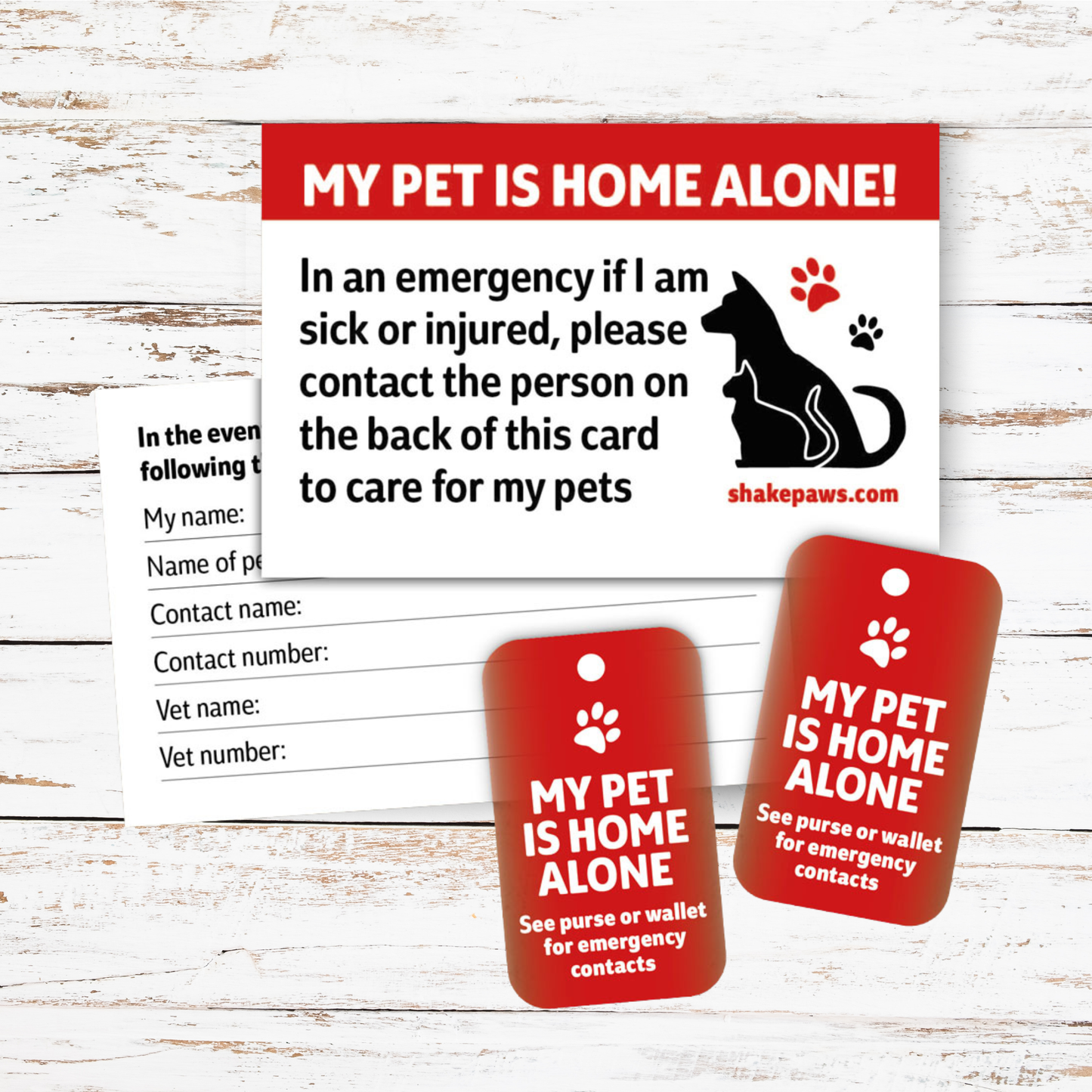 Home Alone Pet ICE Card and fobs