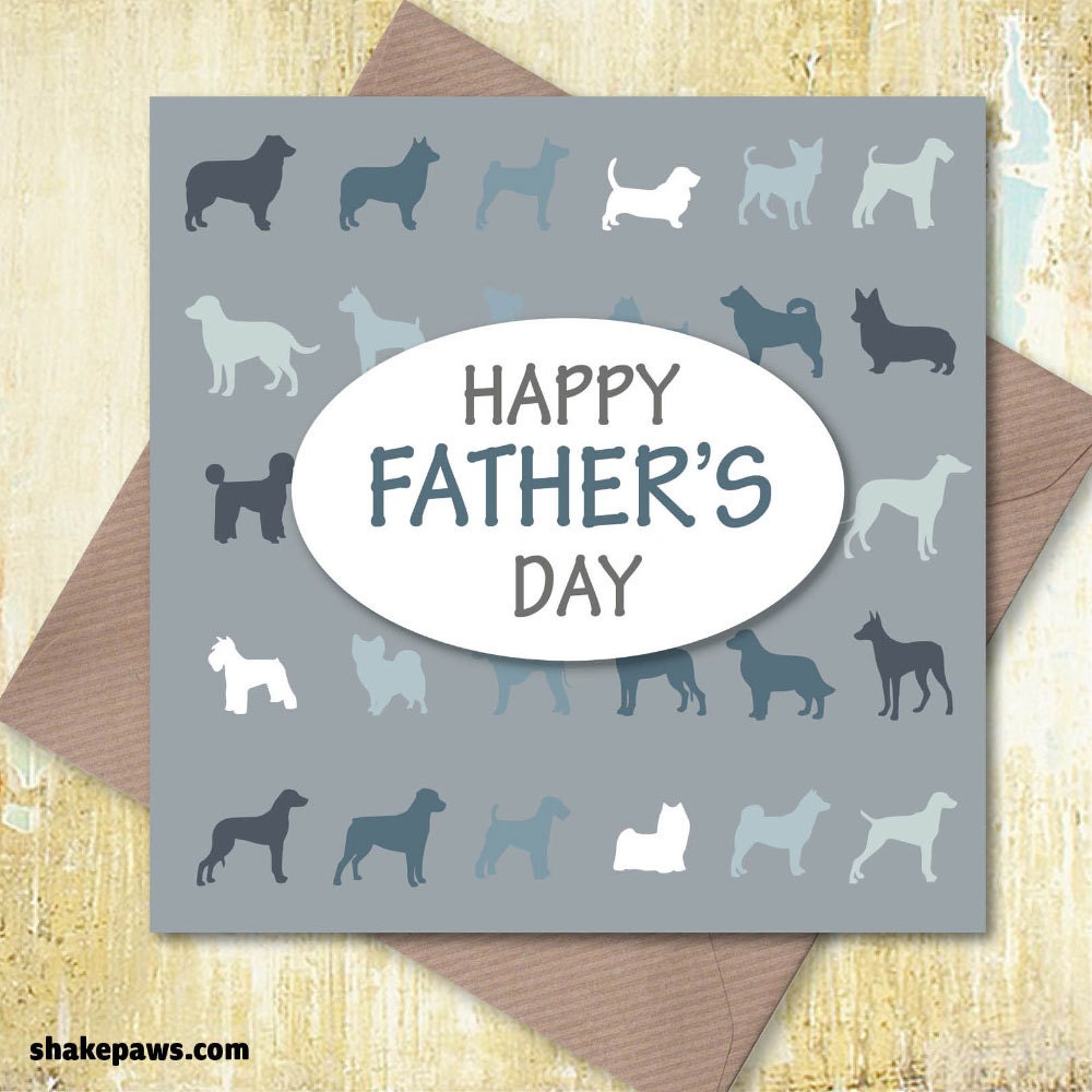 Happy Father’s Day Card – Various Dog Breeds for the World’s Best Dog Dad, dog dad card
