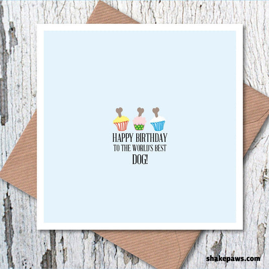 Happy Birthday to the World’s Best Dog Cupcake Card, boy