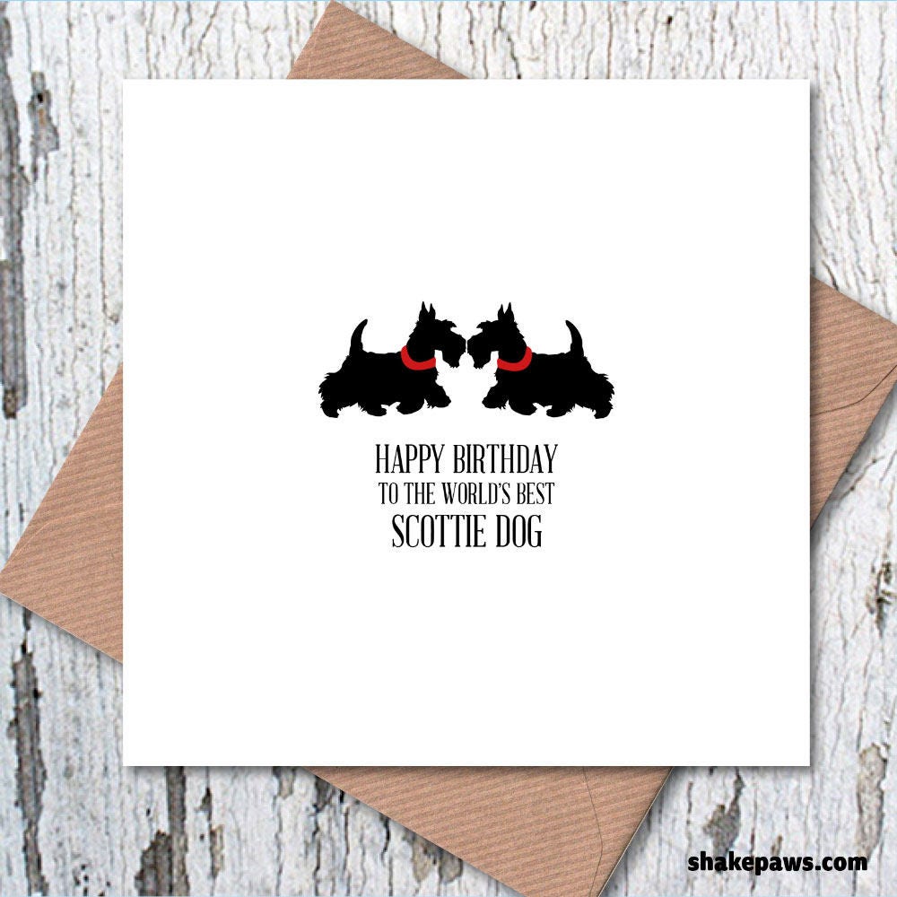 Happy Birthday to the World’s Best Scottie Dog Card, dog birthday card, Westie birthday card