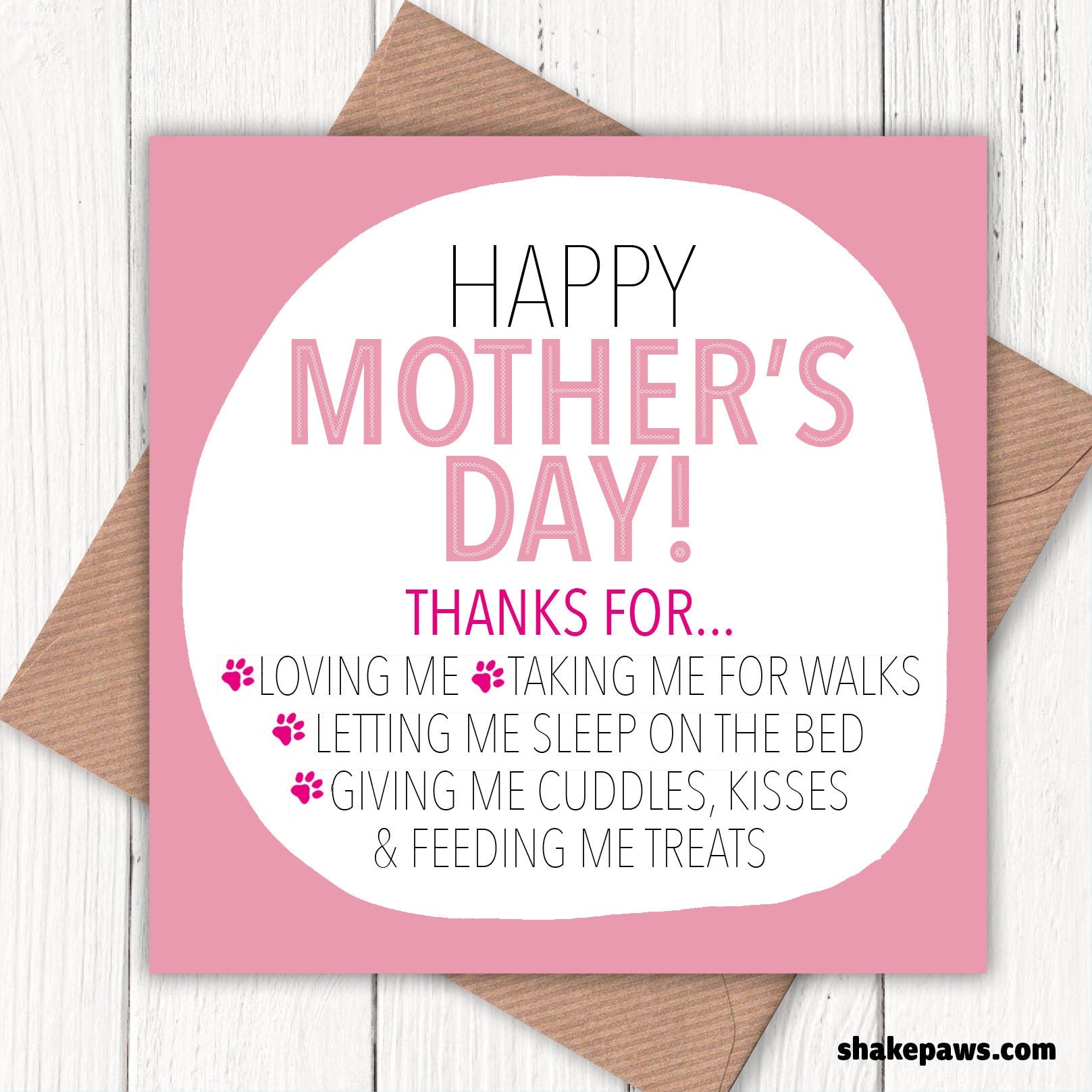 Happy Mother’s Day from the Dog card, dog lovers, dog mum, dog mom