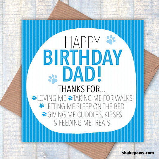 Happy Birthday Dad from your Dog! dog lovers cards, dog dad