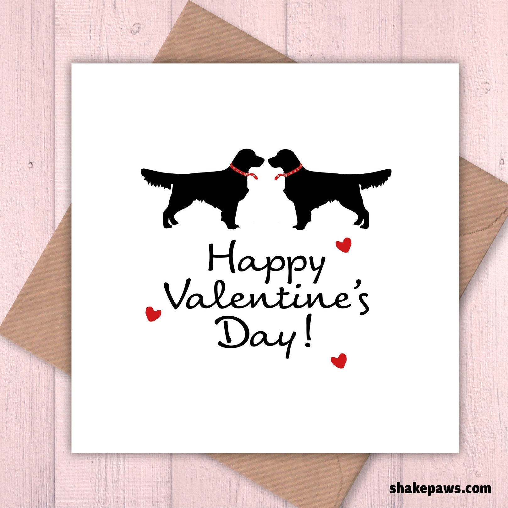 Happy Valentine’s Day card, Retriever card