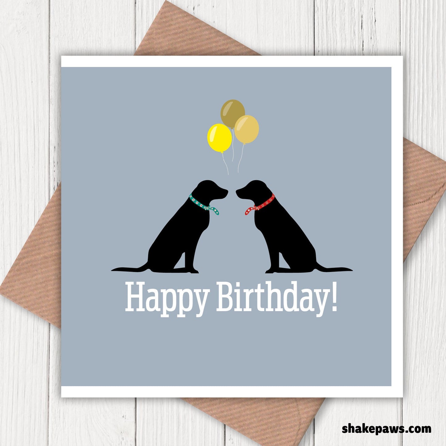 Happy Birthday black Labradors, balloons